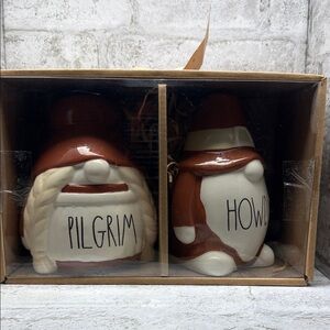 Rae Dunn Holiday Gnome Set in Red and White